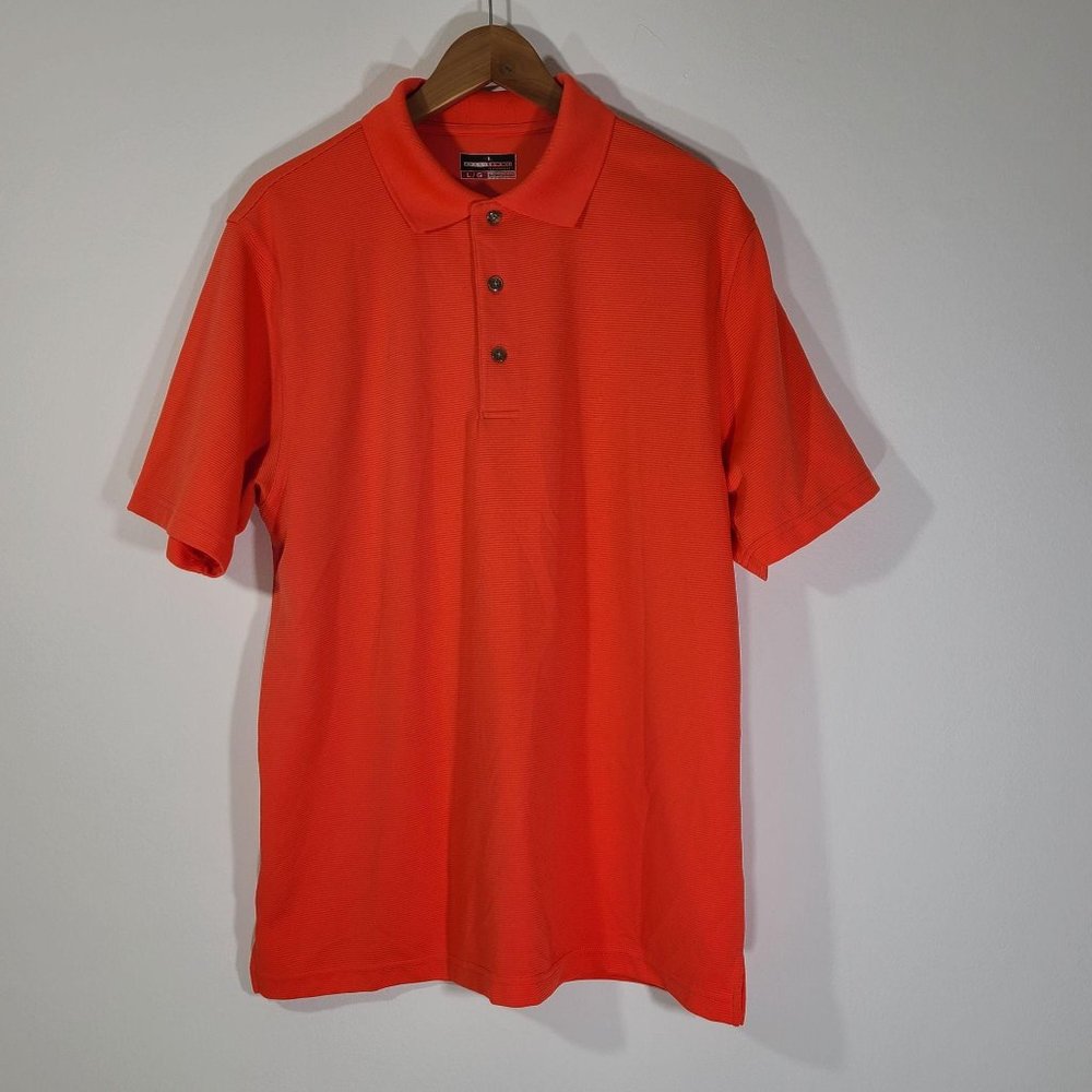 Men's Grand Slam Golf Shirt Polo Orange Large